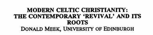 Modern Celtic Christianity