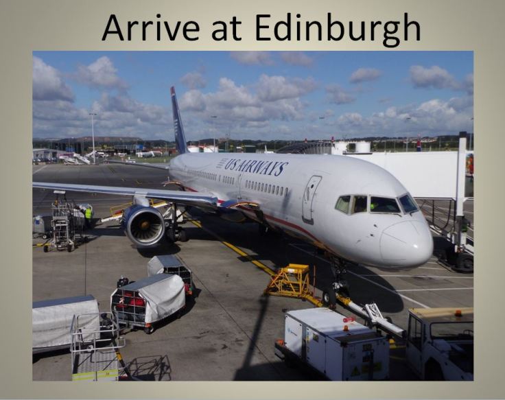 Arive in Edinburgh