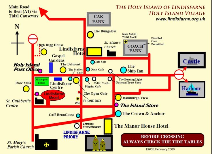 Holy Island Map Large