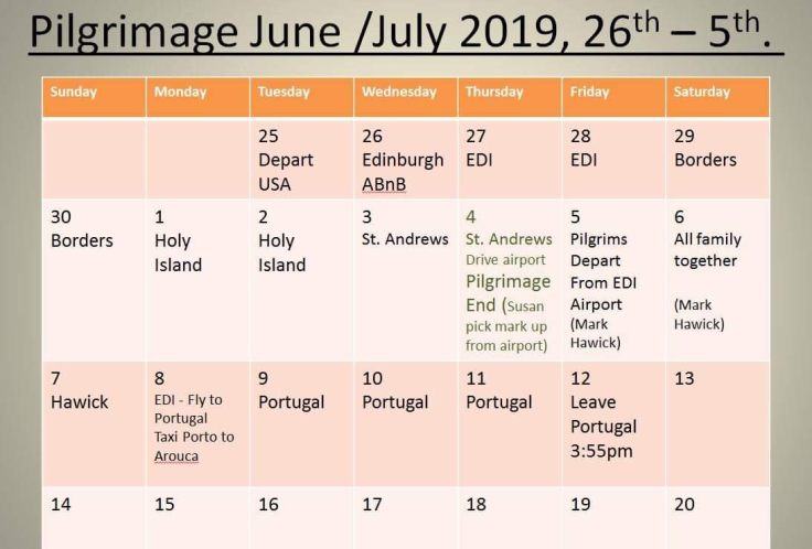 Pilgrimage Calander Final